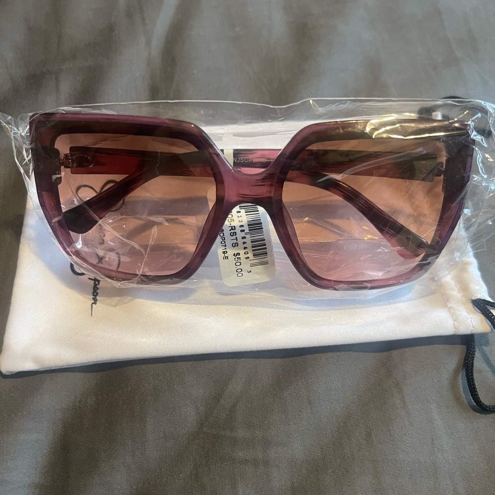 Jessica Simpson Rose & Tortoise Oversized Square Cat Eye Sunglasses